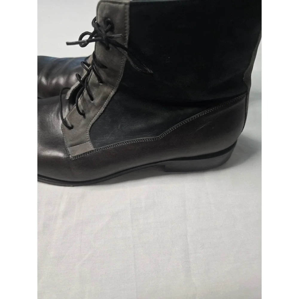 Franco Cuadra Mens Black Grey Leather Lace Up Ankle Boots Size 28 US 9 EUC